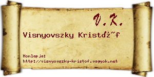 Visnyovszky Kristóf névjegykártya